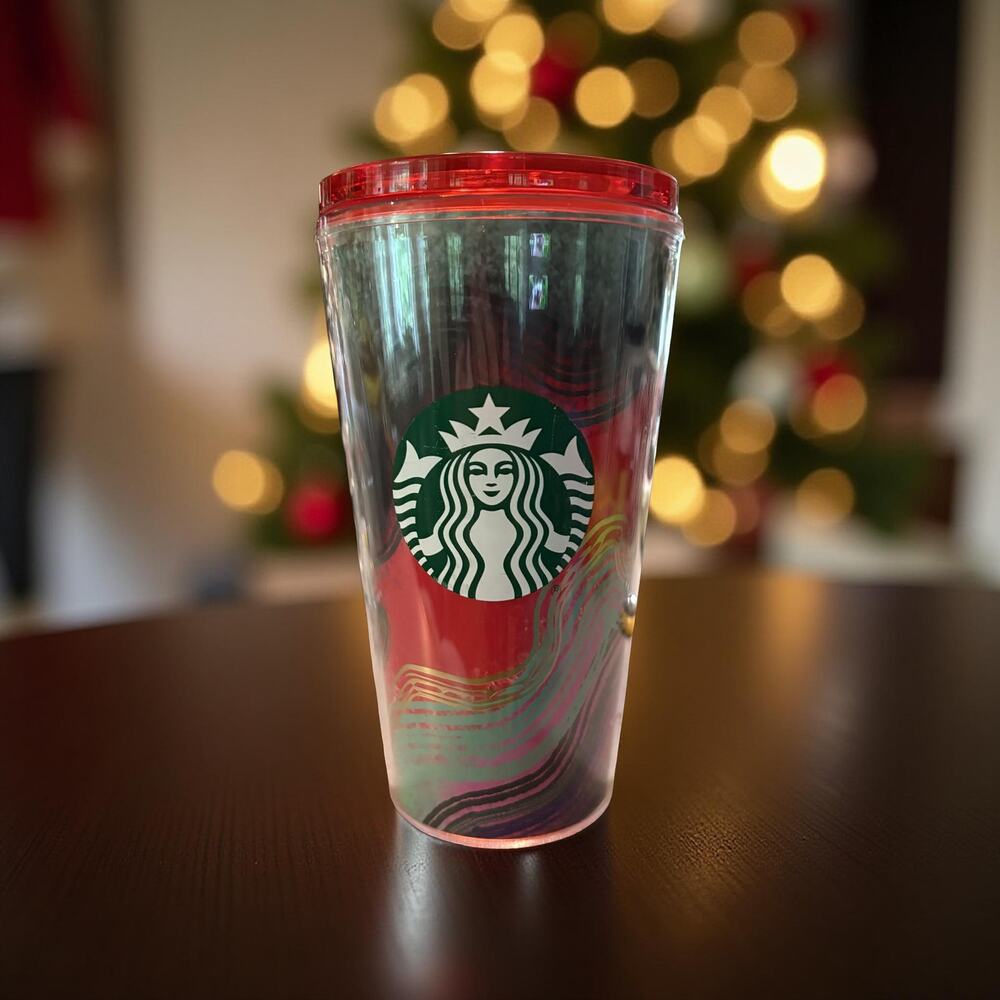 Starbucks 2021 Holiday Iridescent Candy Cane Swirl 16 oz Cold Cup